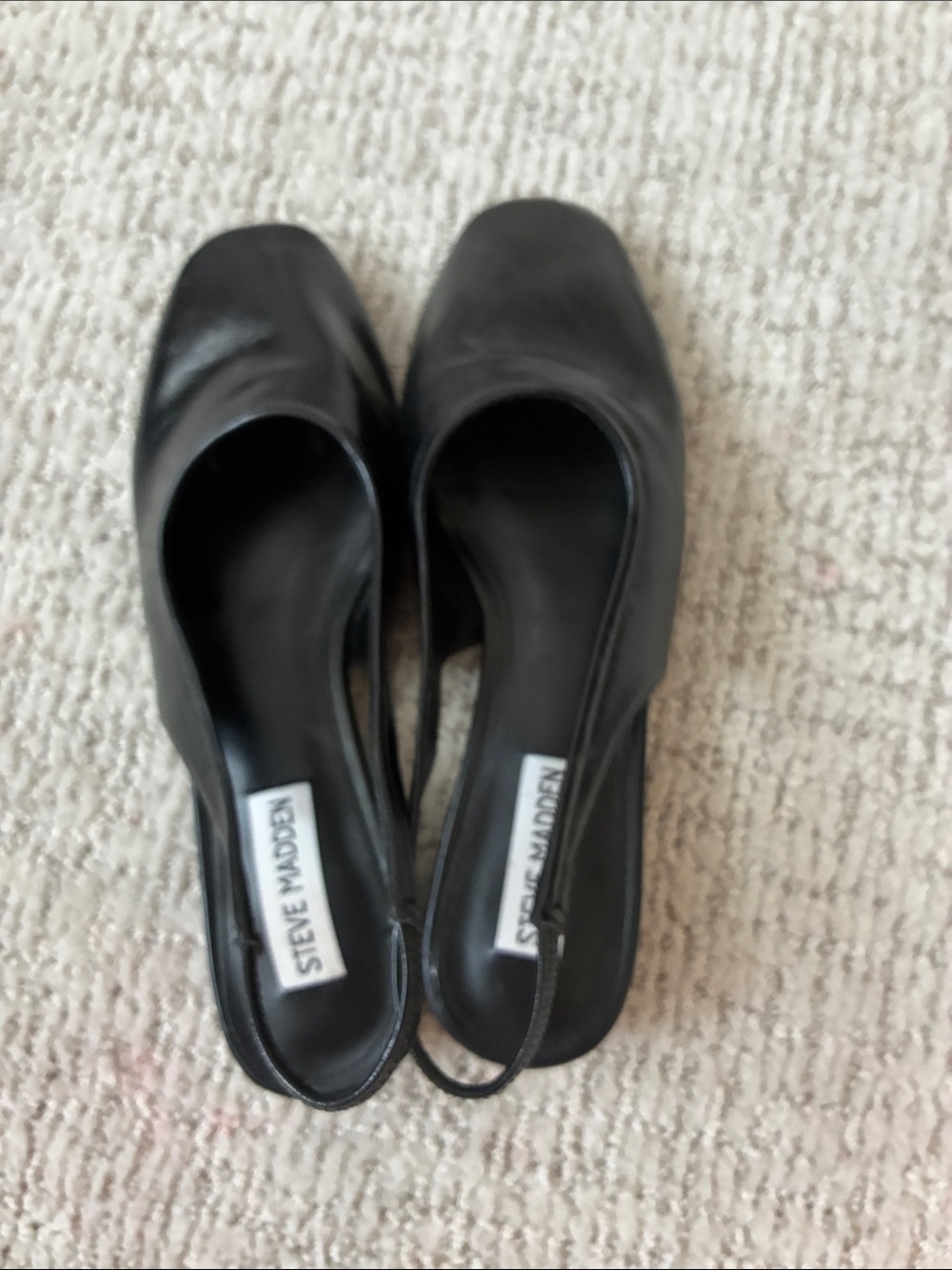 Steve Madden Black Leather Slingback Flats - Picture 2 of 3